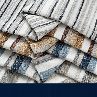 新款条纹莫奈彩雪尼尔面料 厂家现货！箱包椅子布抱枕工艺品沙发