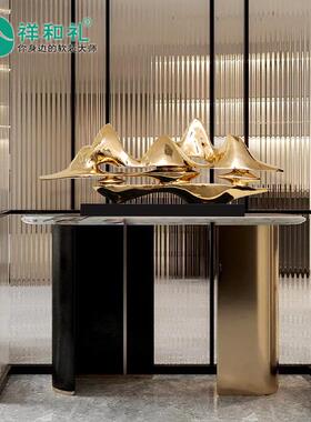 客厅玄关摆设样板房配饰假山工艺品雕塑酒店艺术品水招财软装摆件