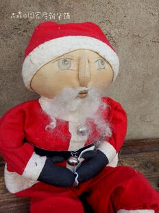 国外艺术家手作成品复古做旧丑陋玩偶圣诞老人美式乡村古董娃娃布