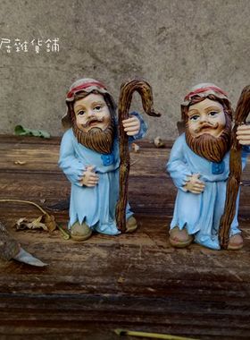 树脂彩绘卡通可爱人物风家居装饰