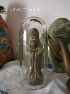 日本回流收藏老瓷器古董明元古玩高丽瓷观音佛像手把件民国老物件