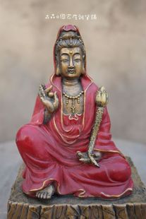 日本回流老物件树脂仿纯铜创汇观音佛像摆件佛堂观世音