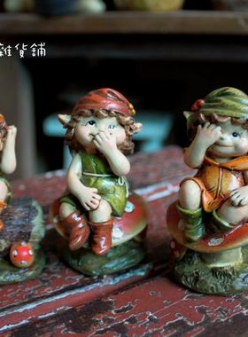 小矮人隔板摆件树脂工艺品