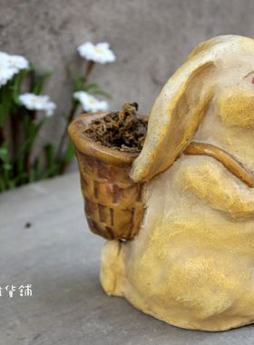 复古做旧小兔子儿童房家居装饰