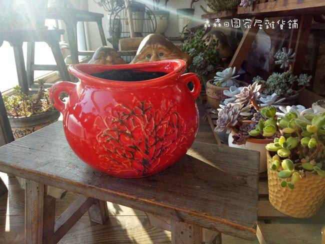 陶瓷花盆陶盆粗陶古典欧式雕花装饰复古做旧花园落地大花盆花盆