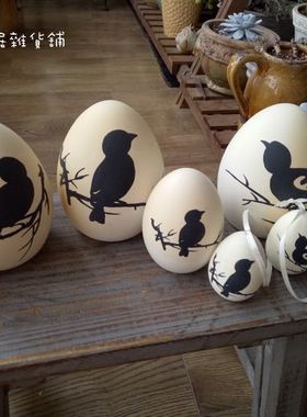 陶瓷复活节彩蛋剪影挂件家居装饰
