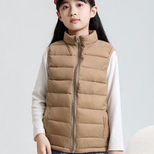 2025新款儿童羽绒棉马甲背心中大童立领轻薄宝宝坎肩棉服背心