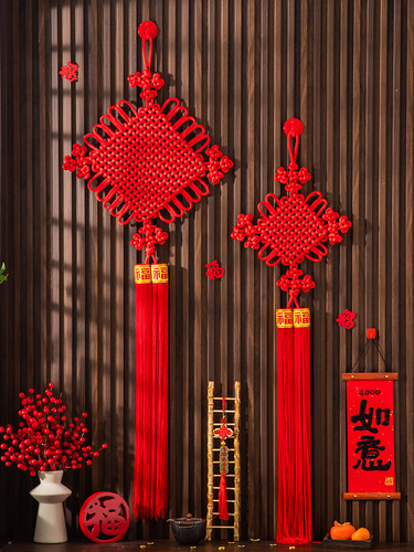 中国结挂件客厅高档大号玄关入户门红色吉祥结平安结挂饰2025新款