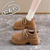 春秋厚底大头鞋 休闲单0128n 34码 女2026新款 覆古英伦风小皮鞋