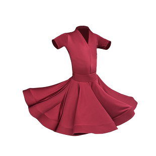 拉丁舞蹈练功服装女童夏2023新款儿童表演服比赛规定演出服大裙摆