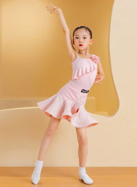 2025新款儿童拉丁舞服夏季女童练功服表演服少儿高端练功服演出服