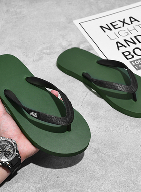 DEVIL'S TRILL泰国橡胶制造拖鞋夏季外穿防滑防臭耐磨人字拖鞋男