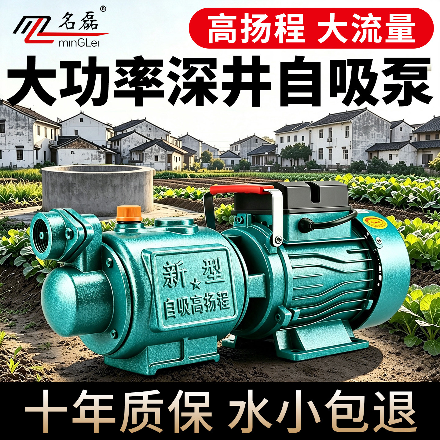 大吸力自吸泵220v大功率型深水井专用抽水泵农村螺杆泵家用井水机图片