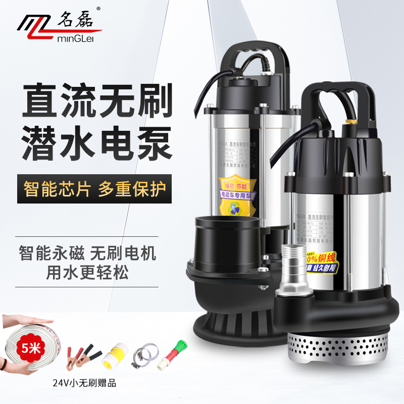 直流潜水泵12V24V48V60V家用电瓶车抽水泵小型电动农用灌溉抽水机