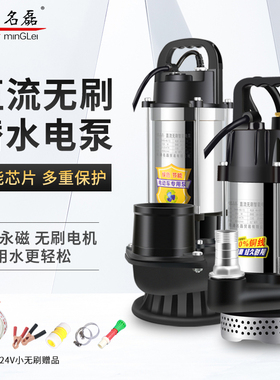 直流潜水泵12V24V48V60V家用电瓶车抽水泵小型电动农用灌溉抽水机