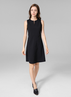 基本主义 精纺羊毛 2022秋季法式赫本小黑裙无袖连衣裙女L191027