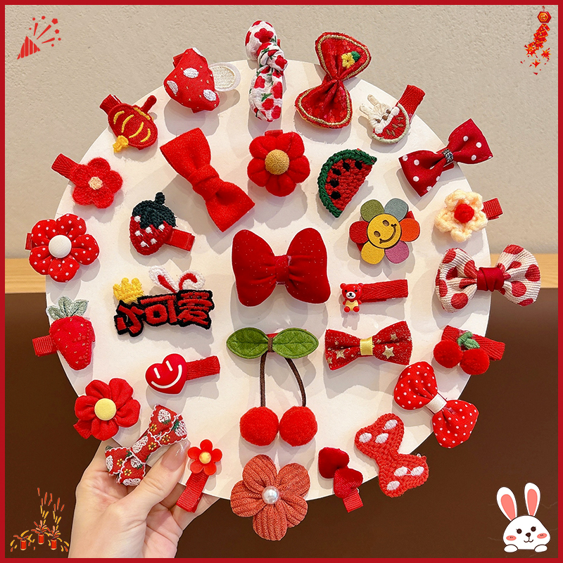 全布包儿童花朵可爱碎发夹