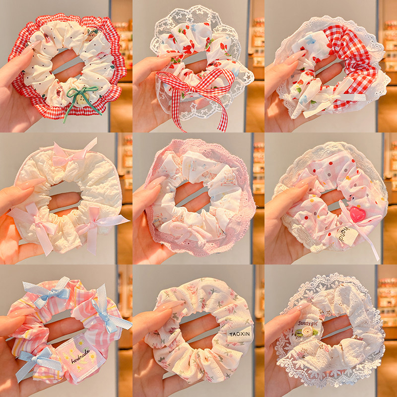 儿童甜美碎花大肠发圈2025新款小女孩丸子头低马尾发圈不伤发皮筋,童装/婴儿装/亲子装,发饰,淘宝优惠券,粉丝福利购,淘宝优惠卷