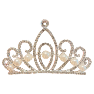 女童皇冠头饰插梳儿童可爱公主发饰节日发卡女孩珍珠水钻发夹发梳