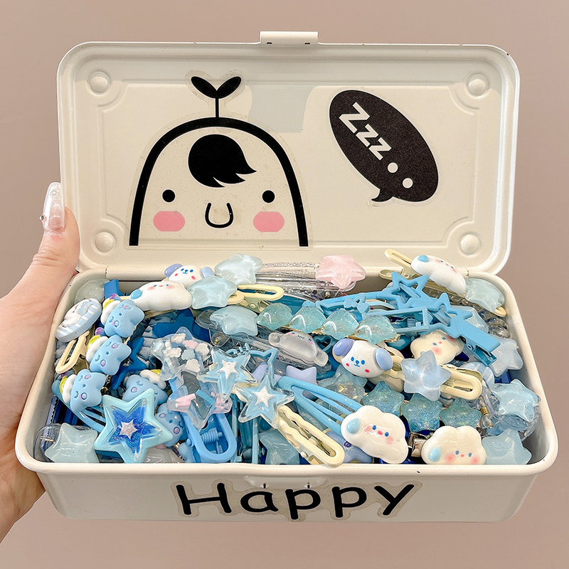 蓝色系卡通可爱星星云朵儿童发夹