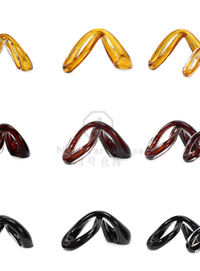 现代简约高级感异形琉璃摆件售楼处样板间酒店玄关洽谈桌软装饰品