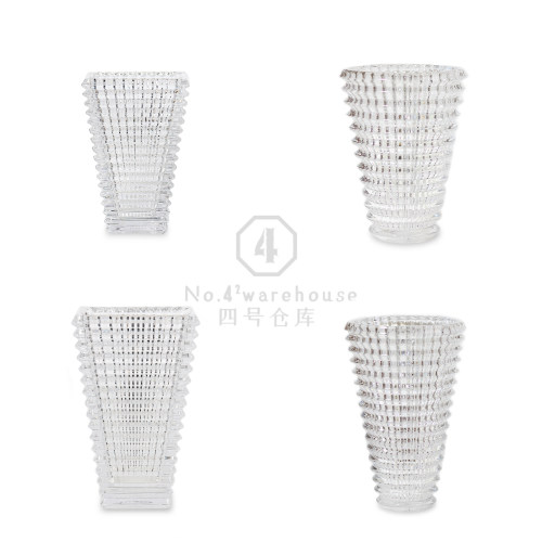 简约北欧高级水晶璀璨花器酒店高档样板间客餐厅创意插画软装摆件