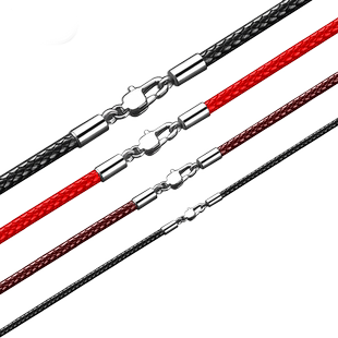 吊坠挂绳编织绳子项链绳蜡皮绳玉佩挂件绳男女吊坠锁骨项链黑色绳