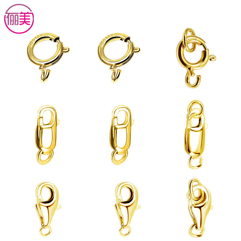 14k包金弹簧扣龙虾扣鱼扣项链手链扣子接头diy饰品搭扣材料配件