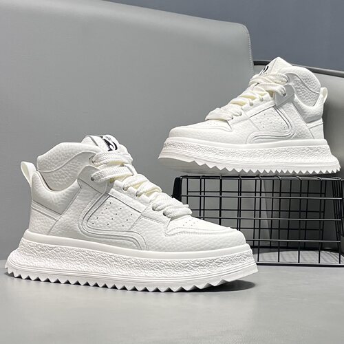 春秋高帮男鞋2026新款真皮时尚