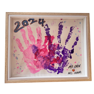 情侣手印相框油画颜料DIY手工手掌印泥纪念手膜多闺蜜情人节礼物