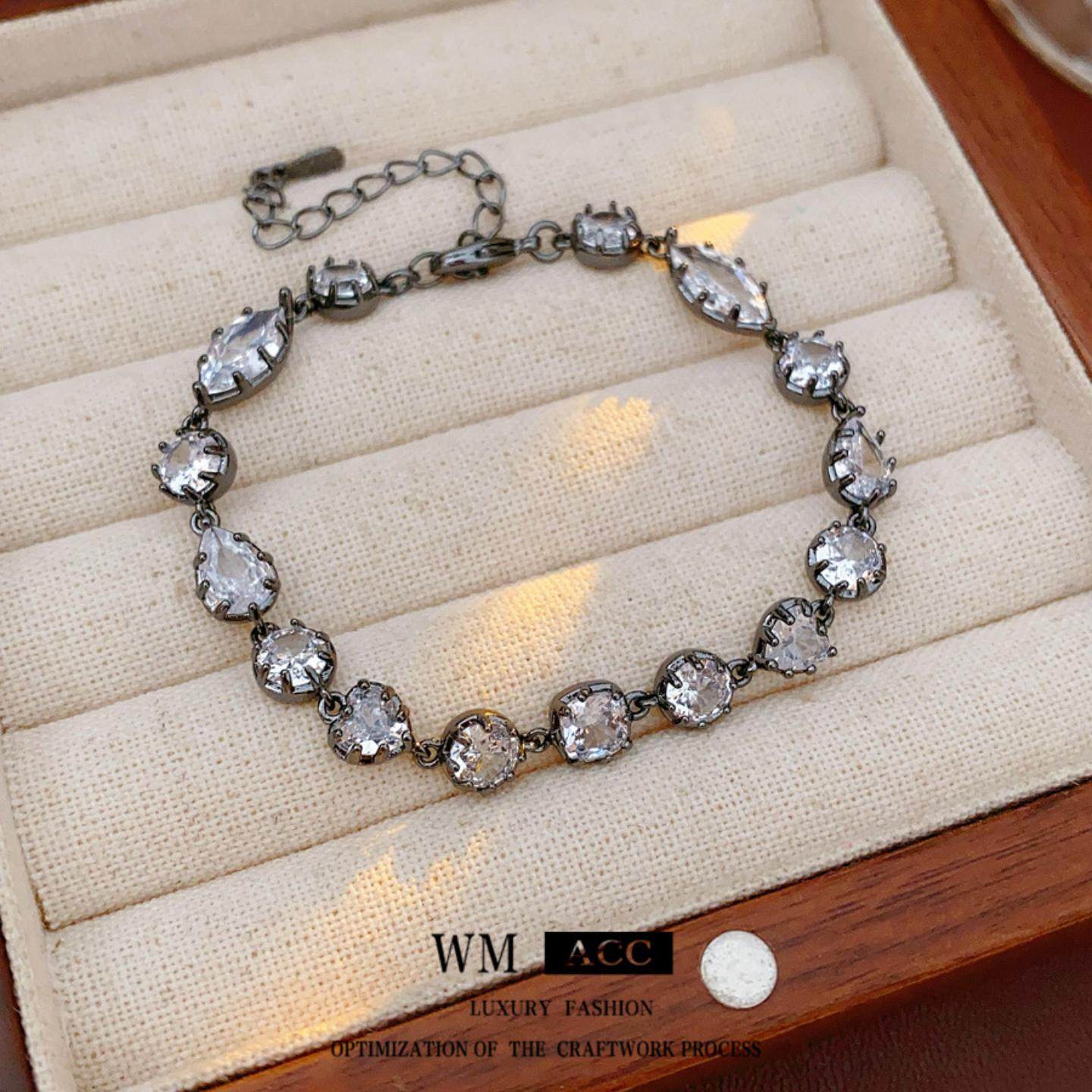 锆石水滴手链女轻奢小众手饰