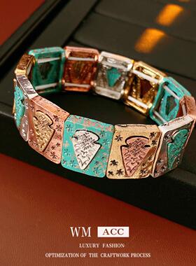 vintage喷漆小树方形手链