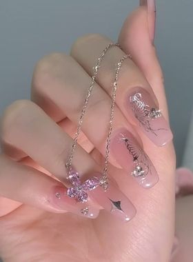 晶莹剔透蝴蝶项链女in风s时尚轻奢高颜值甜美少女心爆闪锁骨链