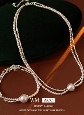 法式复古珍珠金属饰品套装