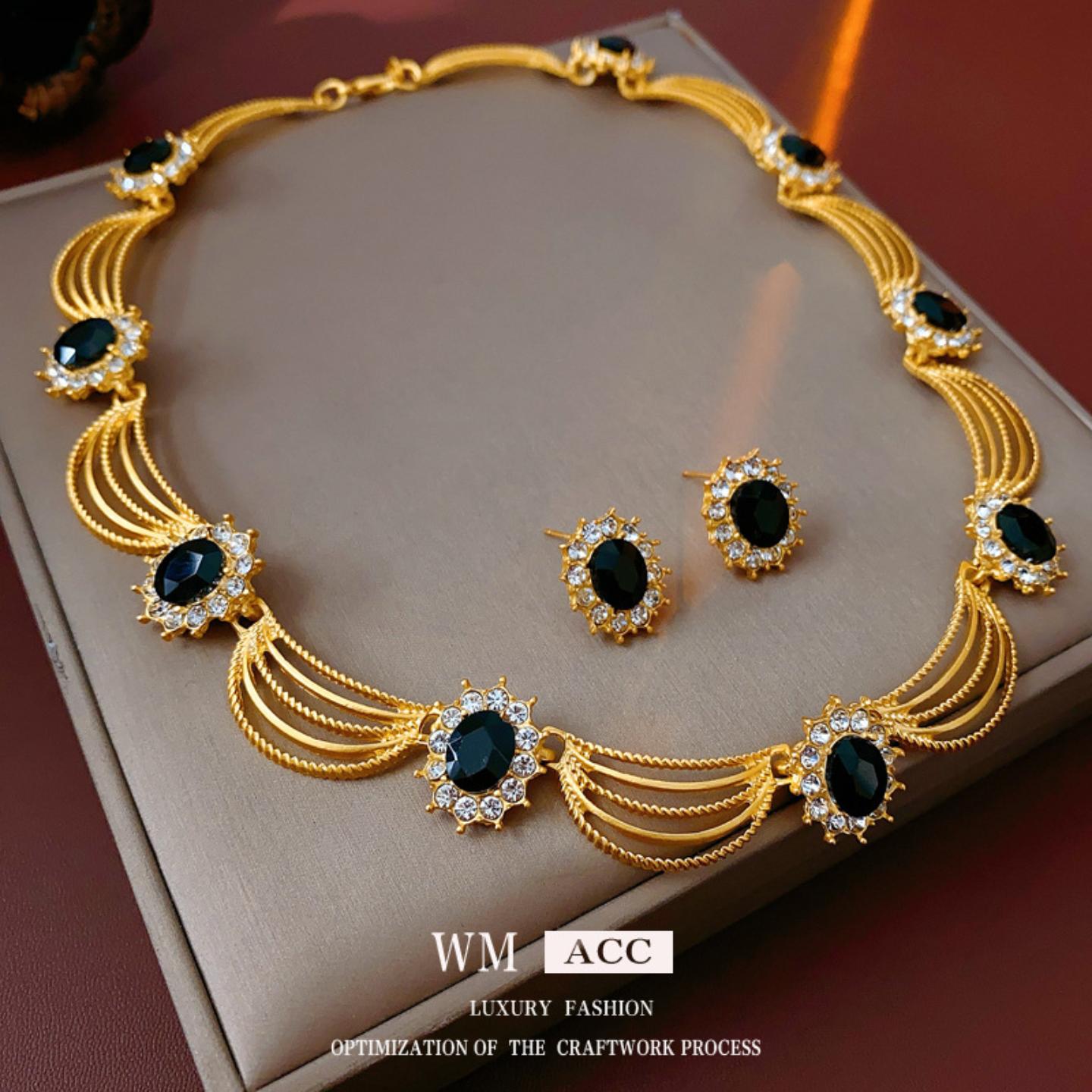 中古vintage轻奢复古首饰套装