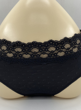 Sloggi中腰三角内裤撞色蕾丝边网纱透气速干76-1164