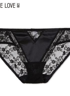 心爱内裤女网眼蕾丝刺绣低腰三角女士内裤SL22841