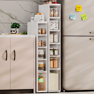 23cm卫生间零食厨房置物架 夹缝收纳柜冰箱窄缝隙边柜抽屉式