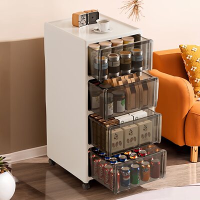 零食收纳柜家用抽屉式置物小推车