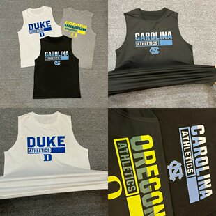 NEW美式篮球背心男无袖杜克北卡俄勒冈大学篮球服速干运动T恤包邮