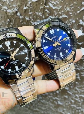 CASIO卡西欧手表男商务防水钢带休闲石英MTP-VD01D-1E 2B V300