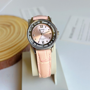 卡西欧手表石英女学生简约商务气质镶水钻夜光钢带LTP-1391L-4 7A