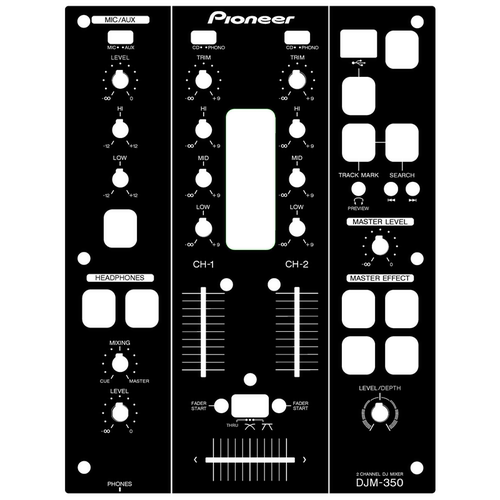 面板先锋DJM350混音台面板DJ贴膜保护贴黑色原版颜色采用PVC材料