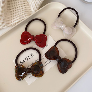 韩版双层蝴蝶结简约基础皮筋头绳女橡皮筋弹力耐用发绳百搭发圈女