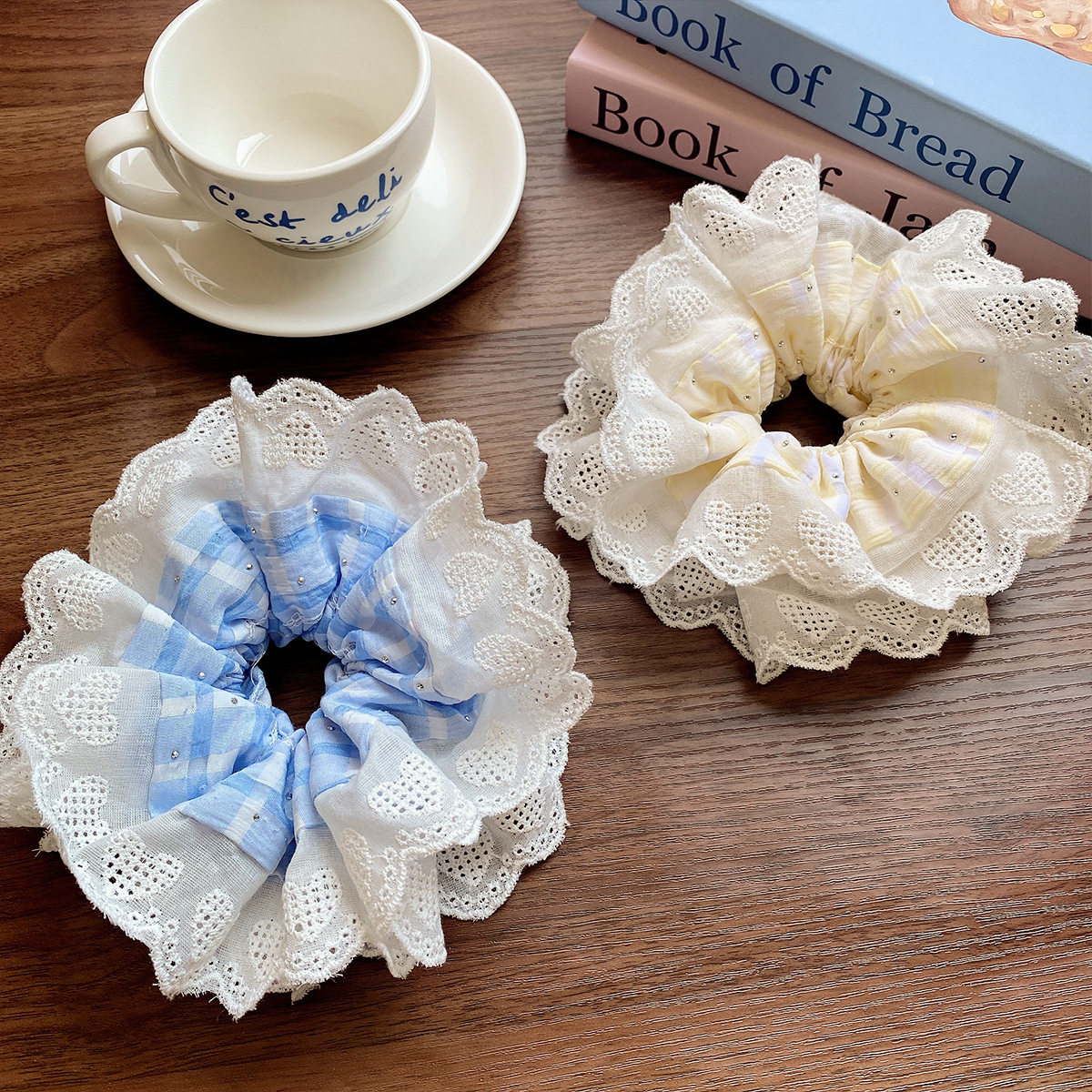 法式双层大肠发圈女森系格纹花边发绳女高级感马尾皮筋扎头发头绳,饰品/流行首饰/时尚饰品新,发饰,淘宝优惠券,粉丝福利购,淘宝优惠卷