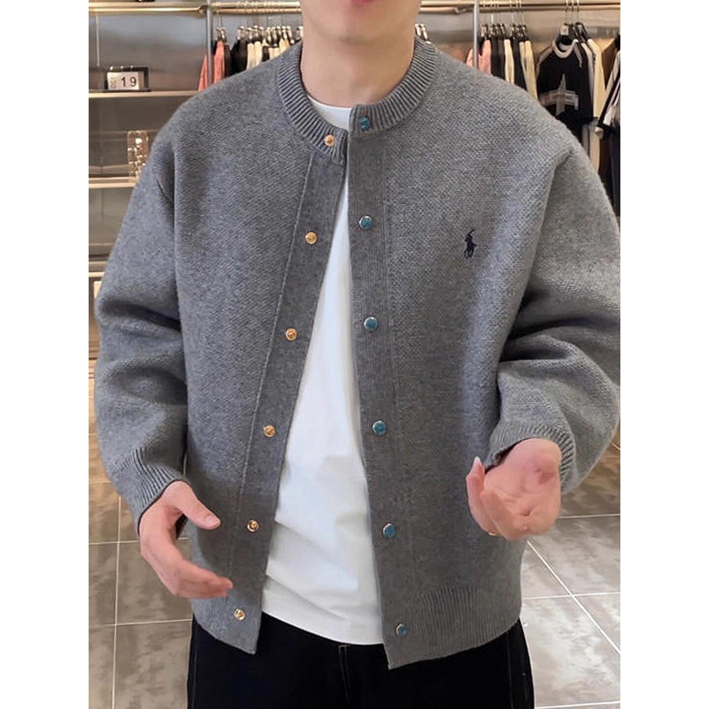 针织开衫外套男士秋冬季2025新款休闲棒球领夹克男秋冬装情侣上衣