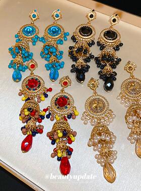 新款中古vintage流苏耳环小众轻奢设计感耳坠时尚高级感耳饰