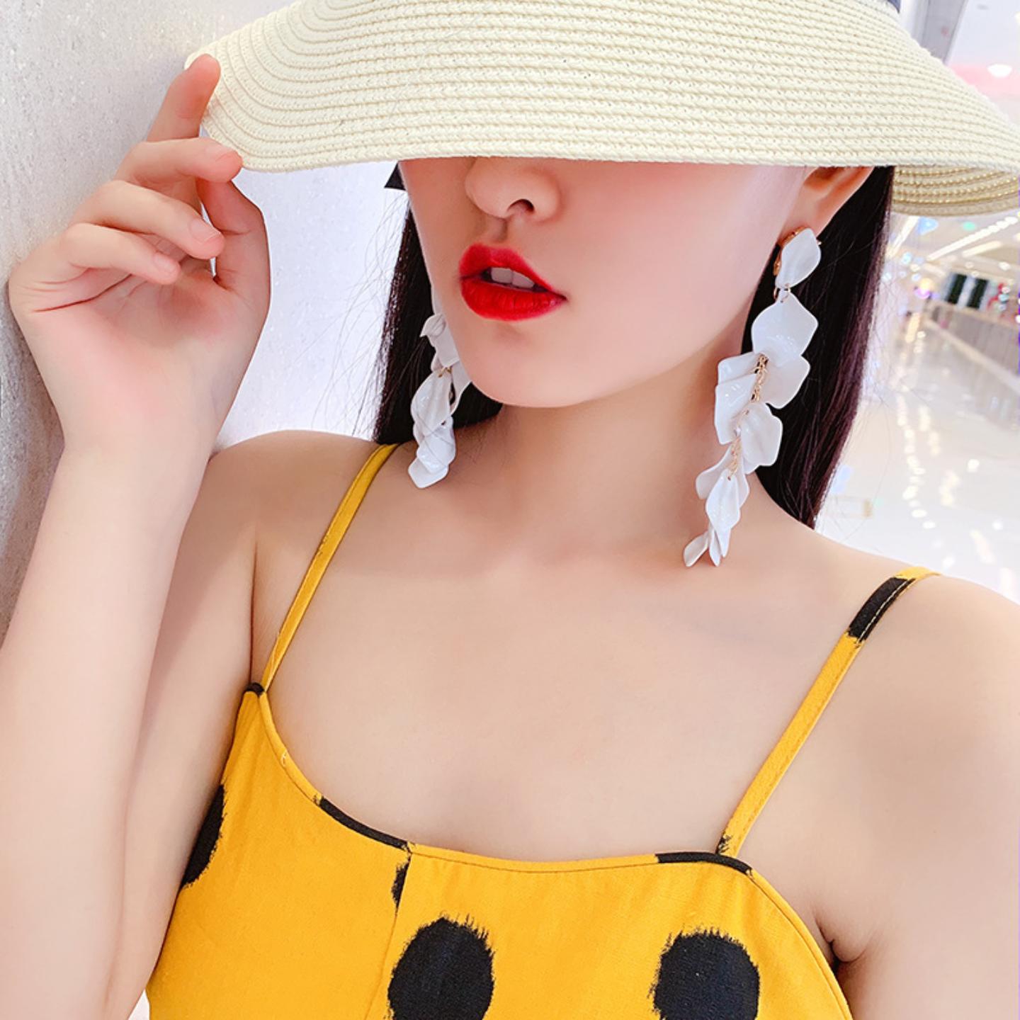 2026新款玫瑰花瓣长款耳环|欧美