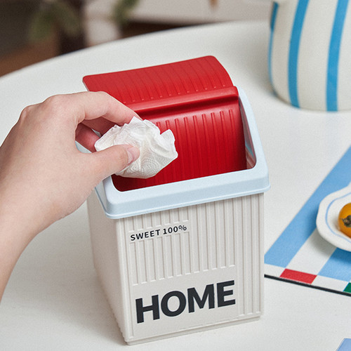 小房子桌面垃圾桶摇盖设计