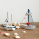 地中海风格 婚庆礼品生日创意礼物实木小帆船家居装 饰摆件拍摄道具